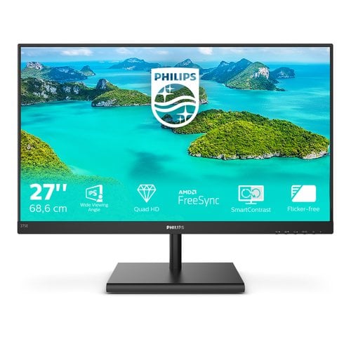 Philips Monitors Ecran 275E1S 686 cm 27 Pouces VGA HDMI DisplayPort Temps de reponse de 4 ms 2560 x 1440 75 Hz FreeSync DisplayPort Black
