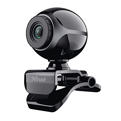Trust Exis Webcam avec Microphone Intégré USB 2.0 - Noir Argent
