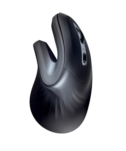Trust Verro Souris Ergonomique sans Fil, Angle Vertical de 60°, pour Droitier, 800-1600 DPI, 6 Boutons, RF 2,4 GHz, Mouse pour PC, Ordinateur Portable, Windows, Chrome OS, Mac OS - Noir