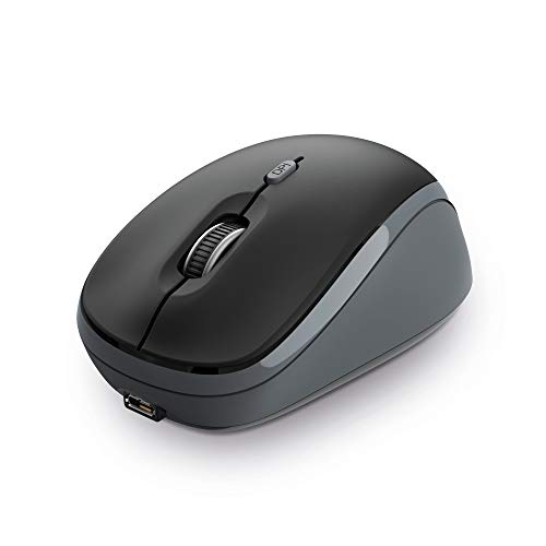 Trust Yvi Souris sans Fil Rechargeable, Micro-récepteur USB, 800-1600 PPP, 4 Boutons, PC Mac Macbook Ordinateur Chromebook - Noir