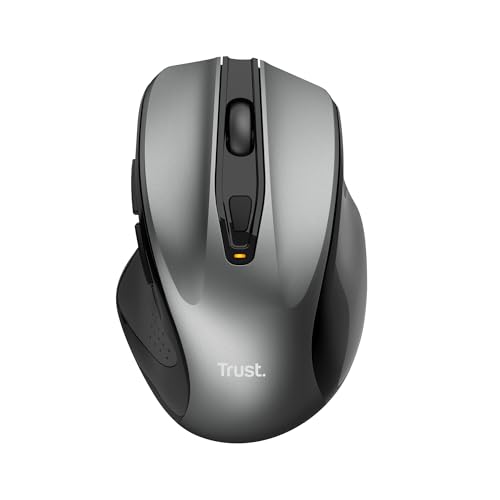 Trust Nito Souris sans Fil avec Repose-Pouce, Souris Ergonomique, 6 Boutons, 800-2200 DPI, Microrécepteur USB, Batterie Incluse, Wireless Mouse PC Mac Macbook Ordinateur Portable Chromebook, Noir