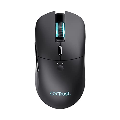 Trust Gaming GXT 980 Redex Souris sans Fil Gaming Rechargeable, 200-10.000 DPI, Faible Latence, Souris RGB, 6 Boutons Programmables, Récepteur USB, Souris Gaming pour PC, Ordinateur, Windows – Noir
