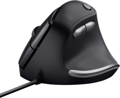 Trust Bayo Souris Ergonomique avec Conception Durable, Prévention Syndrome de la Souris et Epicondylite, 800-4200 DPI, 6 Boutons, Câble USB 150 cm, Souris Verticale Filaire pour PC, Portable, Mac