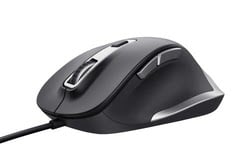 Trust Fyda Souris Filaire, Conception Durable, 600-5000 DPI, 6 Boutons, Câble USB 150cm, Souris Ergonomique avec Fil pour PC, Ordinateur Portable, Macbook, Mac, Bureau - Noir