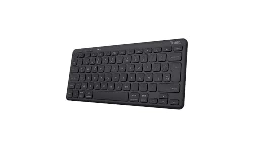 Trust Lyra Clavier Bluetooth QWERTY Espagnol, 85 Plastique recyclé, multidispositif, Clavier sans Fil Compact Rechargeable pour Windows, Mac, PC, Ordinateur Portable, Tablette, iPad, Android, iOS,