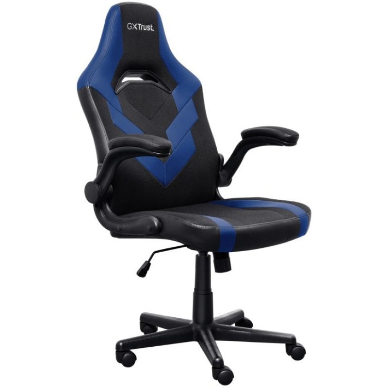 Trust CHAISE DE JEU TRUST GXT 703 NOIR BLEU 25129 CLASSE 4 ÉLEVEUR À GAZ ACCOUDOIR PLIABLE VERROUILLAGE INCLINABLE Max. 140Kg