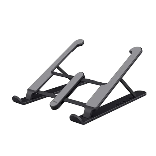 Trust Primo Support Ordinateur Portable Pliable, Support Laptop 16 Pouces Léger Ergonomique, 6 Niveaux de Réglage, Support PC Portable Tablette Macbook Pro Bureau Mac Dell Lenovo HP - Gris