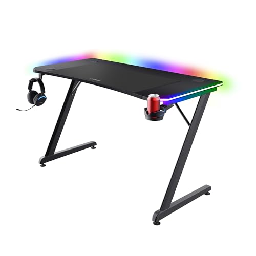 Trust Table de jeu Trust Gaming GXT 710 Luminus Pro 120x60 RGB et chargeur sans fil 10W intégré