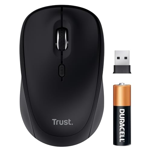 Trust Yuki Souris sans Fil Silencieuse Bluetooth 2.4GHz avec Pile pour Gauchers et Droitiers, 75 Plastique Recyclé, Souris Bluetooth Compacte Multi-appareils PC Portable iOS Android Mac