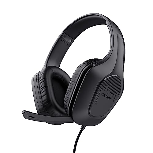 Trust Gaming GXT 418 Rayne Casque Gaming Léger pour PC Xbox PS4 PS5 Switch Mobile, Transducteurs 50 mm, Audio Jack 3.5 mm, Câble de 2 m, Casque Gamer Filaire Over-Ear avec Micro, Noir
