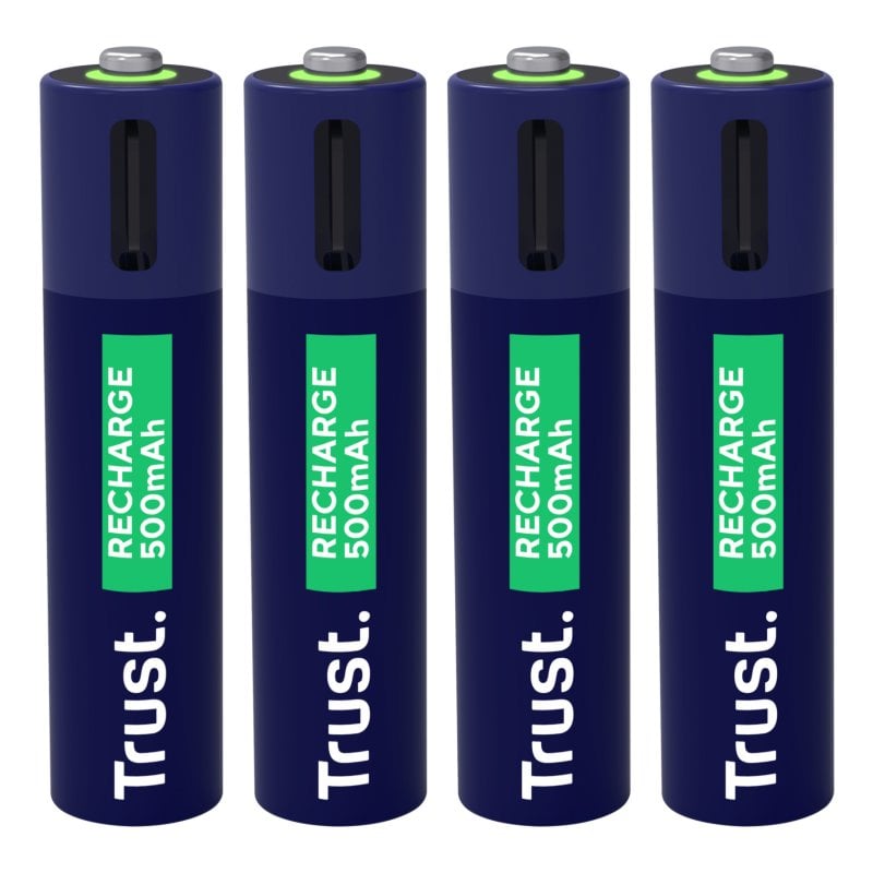 Trust Batterie rechargeable Trust 25671 AAA 500 mAh USB-C LED 1 h 4 unités NiMH