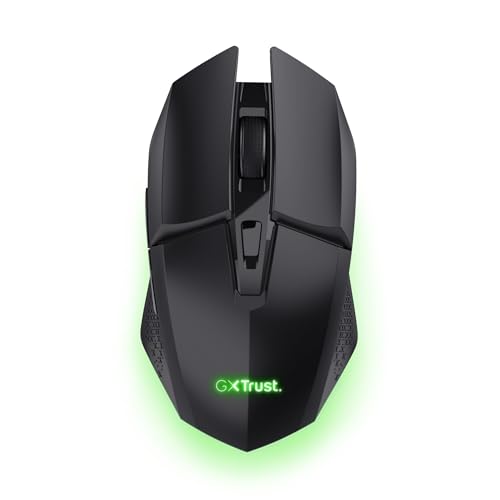 GXTrust 1108 Vylax Souris Gamer sans Fil Rechargeable, 80 Heures d'autonomie, 800-4800 DPI, Éclairage LED Multicolore, Récepteur USB Stockable, 6 Boutons, Souris Gaming pour PC Ordinateur, Noir