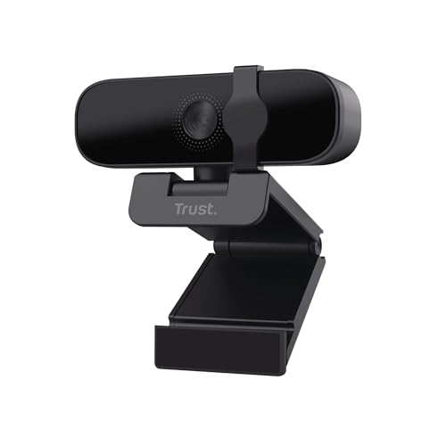 Trust Oran Webcam 1080p avec Micro et Filtre de Confidentialité, Webcam USB Mise au Point Fixe 30 FPS, 85 Plastique Recyclé, Web Camera pour Ordinateur Portable Mac Windows Zoom Teams
