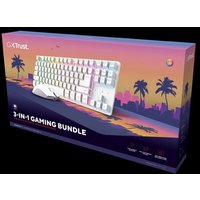 Pack Gaming Trust GXT 882 Clavier sans fil Azerty TKL White Souris sans fil White Tapis de souris XXL