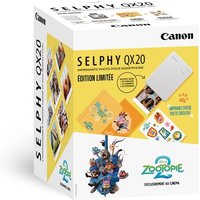Kit Imprimante Photo Canon Selphy QX20 Edition Zootopie 2 White Sable Papier XS-20L 2 carnets Stickers