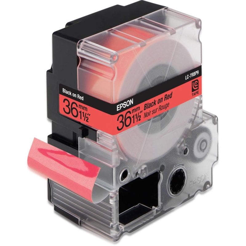 Epson Cintas pour imprimante d'étiquettes Epson LC7RBP9 Black Red pastel 36 mm x 9 m