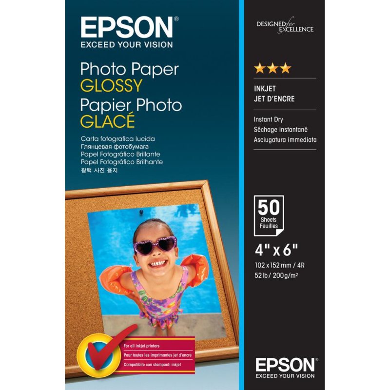Epson Papier photo Epson Brillant 10x15cm 50 feuilles 200g
