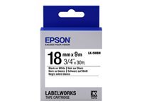 Epson Cintas pour imprimantes d'étiquettes Epson LK-5WBN 18 mm 9 m Black sur White