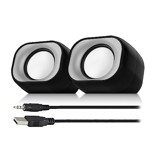 Eminent EM3513 Enceintes PC pour PC et Ordinateur Portable, 2.0 stéréo, Alimentation USB, compactes et Peu encombrantes sur Le Bureau - Noir