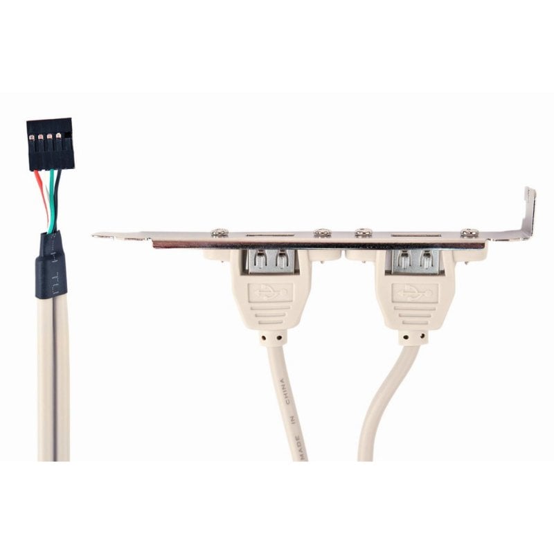 Gembird Bracket double connexion USB à carte mère USB 2.0 Métallique Grey 1 pièce
