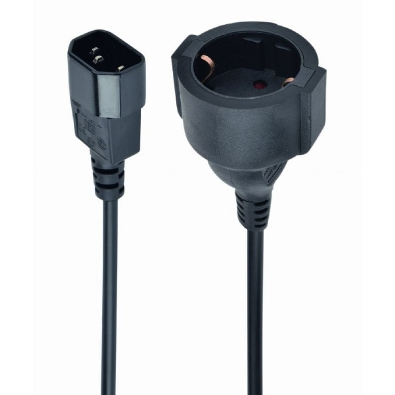 Gembird PC-SFC14M-01 Câble Adaptateur Secteur C14 vers Schuko Mâle Femelle 0,15 m