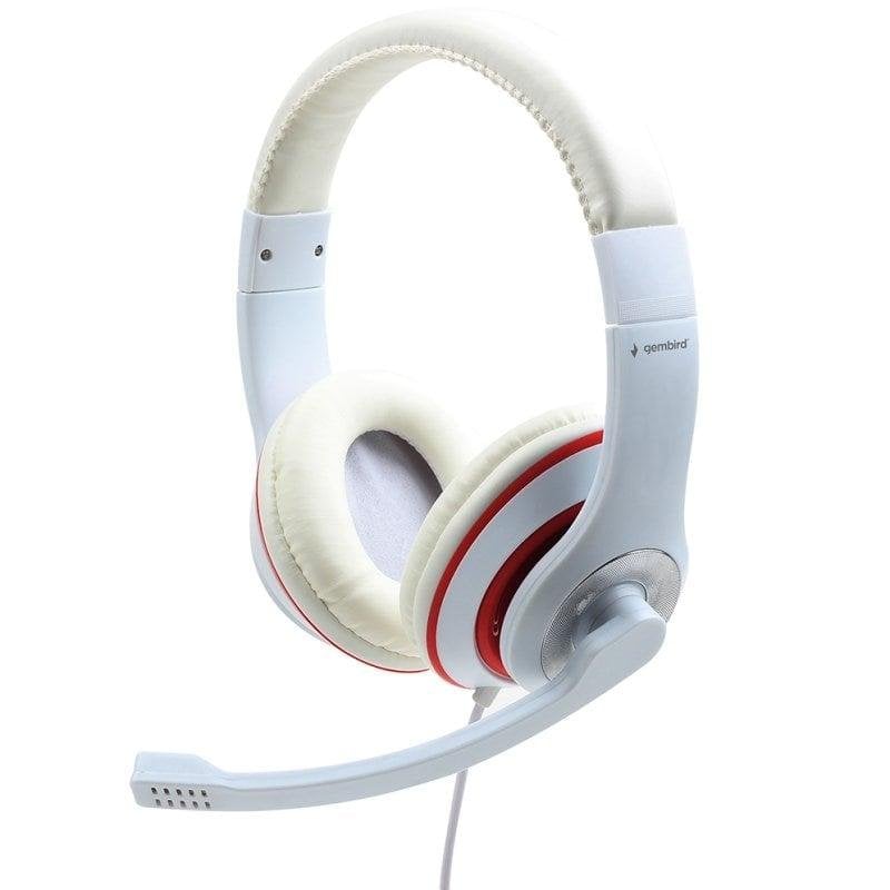 Gembird Gembird MHS-03-WTRD écouteur casque Avec fil Arceau Appels Musique Red, White