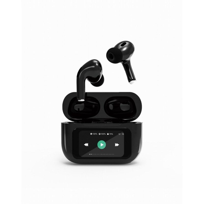Gembird Auriculares Gembird TWS-LCD-ANC-01-BK inalámbricos Bluetooth con Cancelación Activa de Ruido, micrófono y estuche LCD, negros