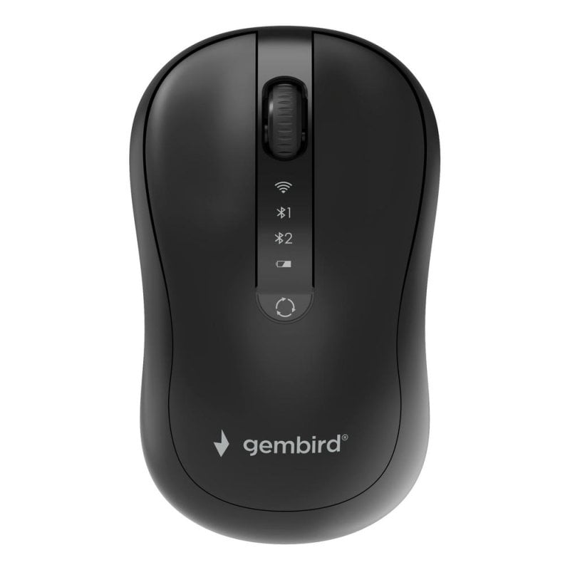 Gembird Ratón Gembird MUSW2-4B-01 RF Wireless Bluetooth 1600 DPI Black Rechargeable