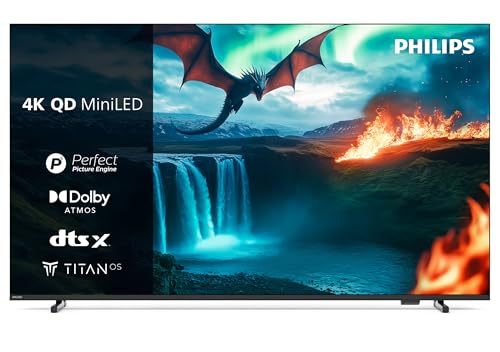 PHILIPS 75MLED810 Mini LED 4K Smart TV - Écran 75 Pouces avec P5 Perfect Picture Engine Ultra HD, Titan OS, Dolby Vision et Son Dolby Atmos