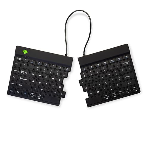 R-Go Split, Clavier Ergonomique, Bluetooth 5.0, avec Logiciel Anti-RSI, QWERTY US, Design Ergonomique avec Clavier divisé, Compatible avec Windows Microsoft Linux Mac, Noir