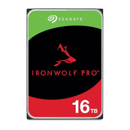 Seagate IronWolf Pro 16To, Disque dur d'entreprise interne NAS HDD, CMR, 3.5 Pouces, SATA 6Goits s, 7 200 tr min, 256 Mo de mémoire cache, Ouverture Facile, Services Rescue (ST16000NTZ01)