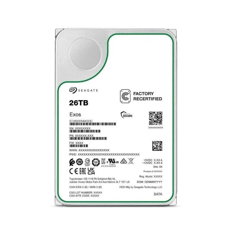 Seagate Disque Dur Seagate Exos ST26000NM000C 26TB HDD 7200rpm SATA III