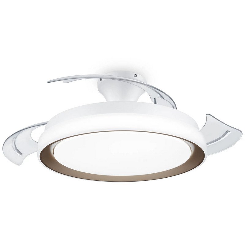 Philips Lumière LED et ventilateur de plafond rétractable White or avec pales transparentes