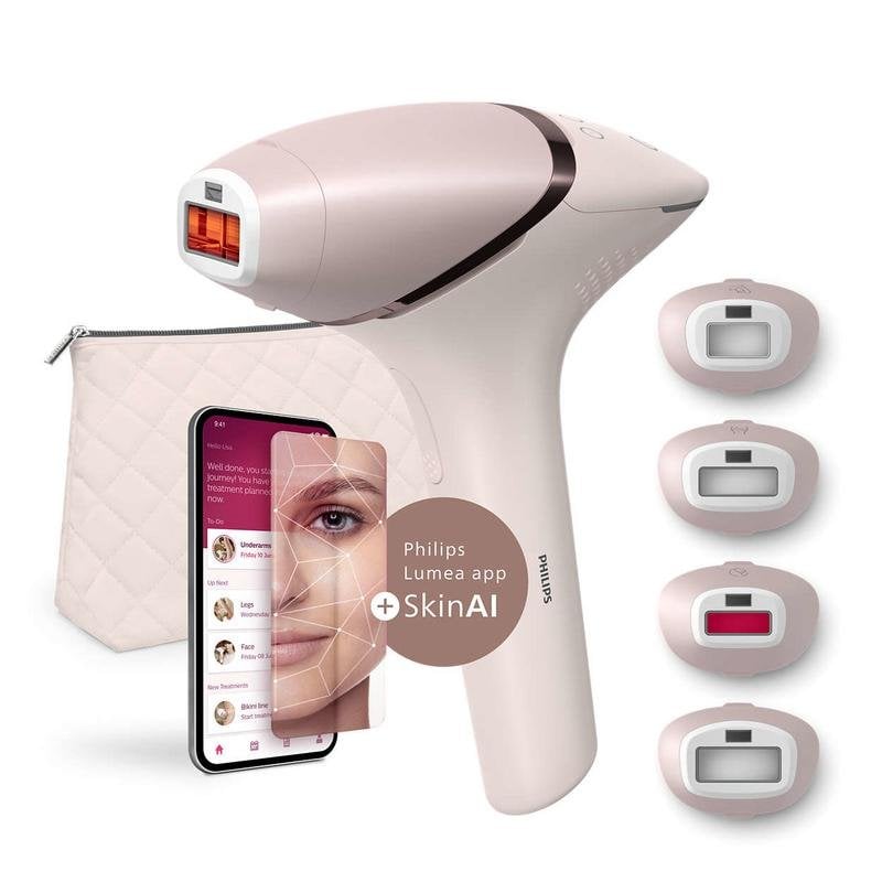 Philips Épilateur Lumière Pulsée IPL Philips BRI976 00 sans Fil Têtes Visage et Corps