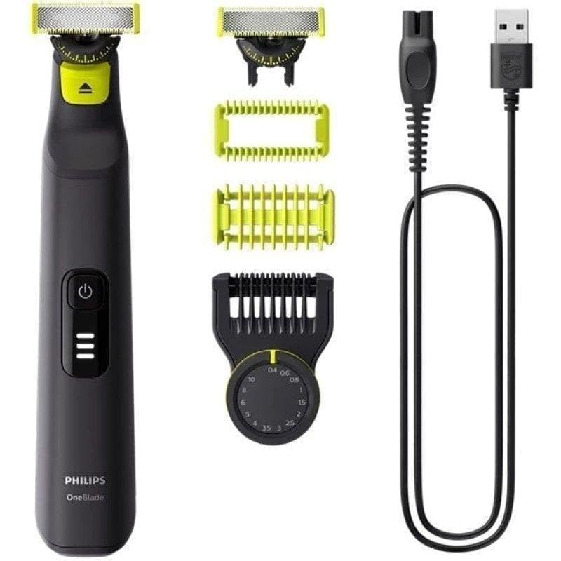 Philips Tondeuse Visage et Corps Philips OneBlade Pro 360 QP6542 15 Sans Fil 90min Sec et Mouillé 14 Réglages Lame 360°
