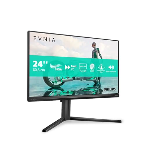 Philips 24M2N3200AM - Moniteur de Jeu Full HD 24 Pouces, 180 Hz, 1 ms GtG, FreeSync Prem., G-Sync comp. (1920x1080, 2X HDMI, DisplayPort) Noir Gris