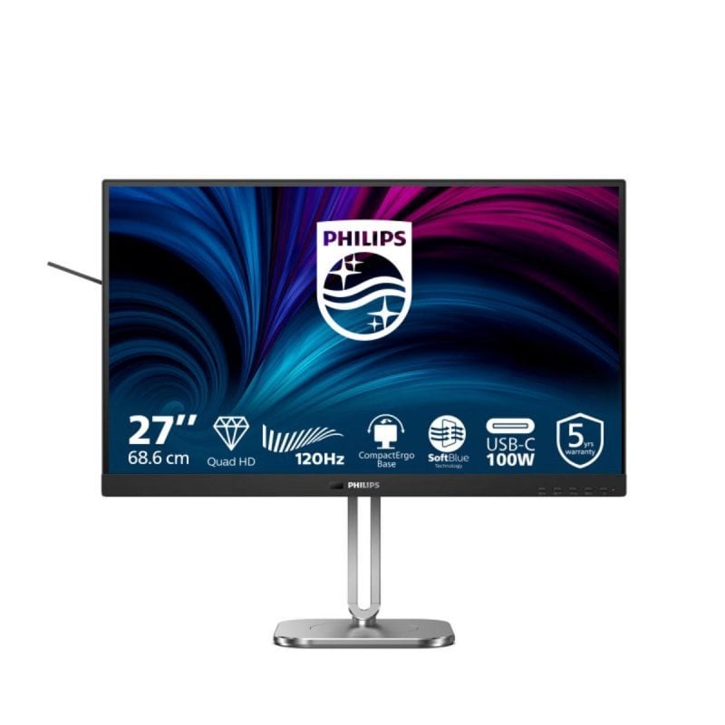 Philips Moniteur Philips 27B2U4601 00 27 Quad HD 120Hz IPS 4ms USB-C Ethernet Haut-parleurs
