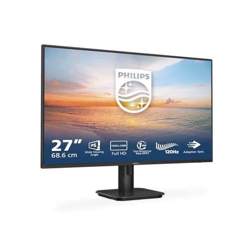 Philips Moniteur 27E1N1190A 27 pouce 120Hz IPS Dalle, 4ms GtG, Haut-parleurs, (1920x1080 HDMI 1x 1.4 ) Noir