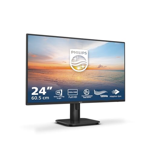 Philips Moniteur 24E1N1190A 24 pouce 120Hz IPS Dalle, 4ms GtG, Haut-parleurs, (1920x1080 HDMI 1x 1.4 ) Noir