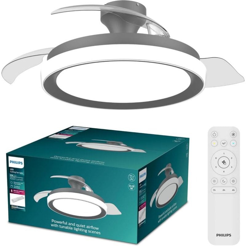 Philips Ventilateur de plafond Philips Bliss 106 cm LED 4500 lm Black télécommande