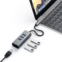 SATECHI Hub USB C 2 en 1 avec 3 Ports Ethernet Grey