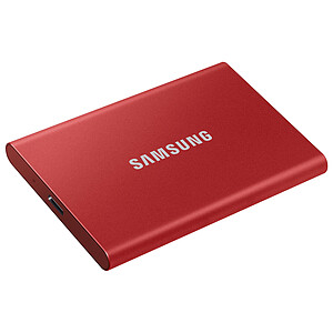 Samsung SSD Externe T7 2 To Red MU PC2T0R WW Vitesse de lecture ecriture jusqu a 1050 Mo s Securisation par mot de passe
