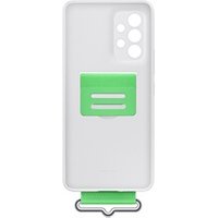 Coque Silicone avec lanière White Samsung Galaxy A53 5G
