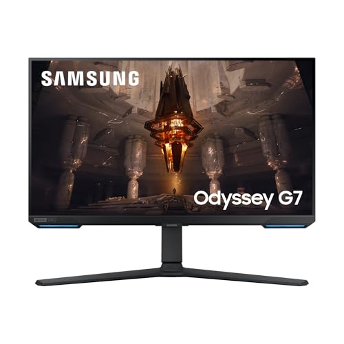 Samsung Ecran PC Odyssey G73T 28'' 144Hz, 1ms, Dalle IPS, Résolution 3840x2160 , 1000 1, 300 cd m²,AMD FreeSync Premium Pro, Compatible G-Sync, Gaming Hub, Samsung TV Plus, Pied Ajustable, DisplayPort