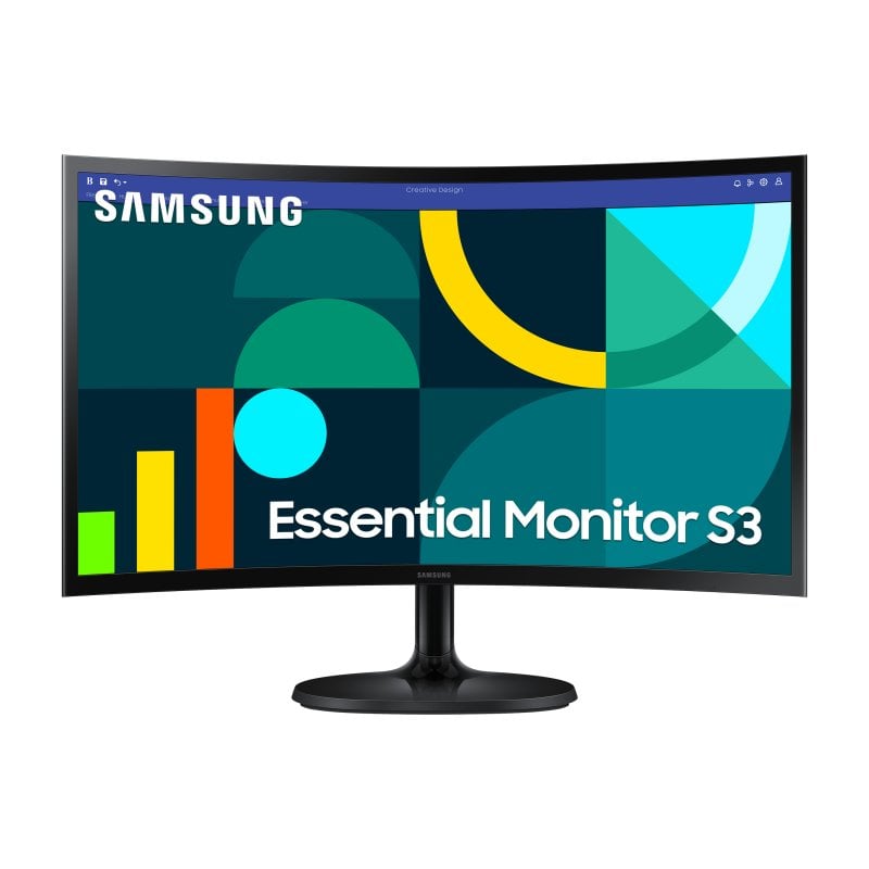 Samsung Moniteur incurvé Samsung 24 pouces 1080p 100 Hz VA avec protection oculaire, mode jeu, Black