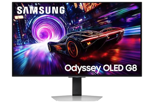 Samsung Écran PC Gaming Odyssey OLED G8-G81SF, Taille 32'', Résolution 4K (3840x2160), 240Hz, 0,03ms, 2xHDMI, DP, Ajustable en Hauteur, Orientable, Pivotable, Inclinable, LS32FG816SUXEN