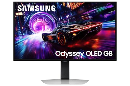 Samsung Écran PC Gaming Odyssey OLED G8-G81SF, Taille 27'', Résolution 4K (3840x2160), 240Hz, 0,03ms, 2xHDMI, DP, Ajustable en Hauteur, Orientable, Pivotable, Inclinable, LS27FG816SUXEN