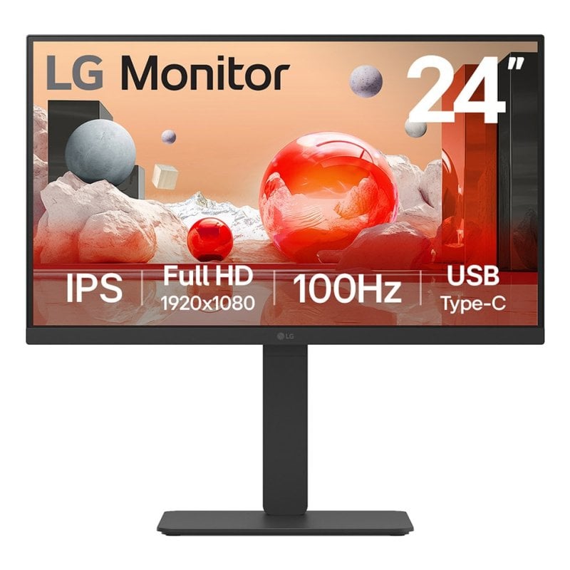 LG Moniteur LG 23,8 pouces 1080p 100 Hz IPS Hauteur réglable USB-C DisplayPort Haut-parleurs