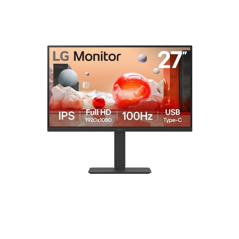 LG Moniteur LG 27BA650-B 27 pouces Full HD 100 Hz IPS Hub USB-C Haut-parleurs VESA Ergonomie