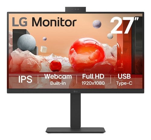 LG Écran LG 27″ FHD 100 Hz IPS Webcam Haut-parleurs USB-C RJ45 Ergonomie Pro